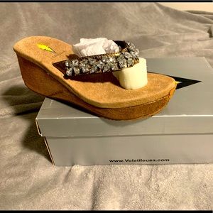 Volatile Rock Candy bronze platform sandals